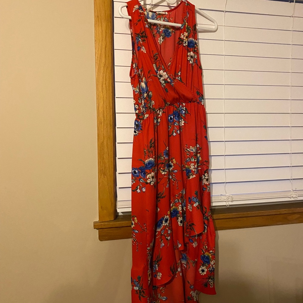 Womens Soprano Ruffle Printed midi Dress